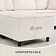 HOMCOM Τριθέσιος Καναπές με Χαμηλή Πλάτη, 241x153x83 εκ., Λευκό Κρεμ 83B-352V00CW