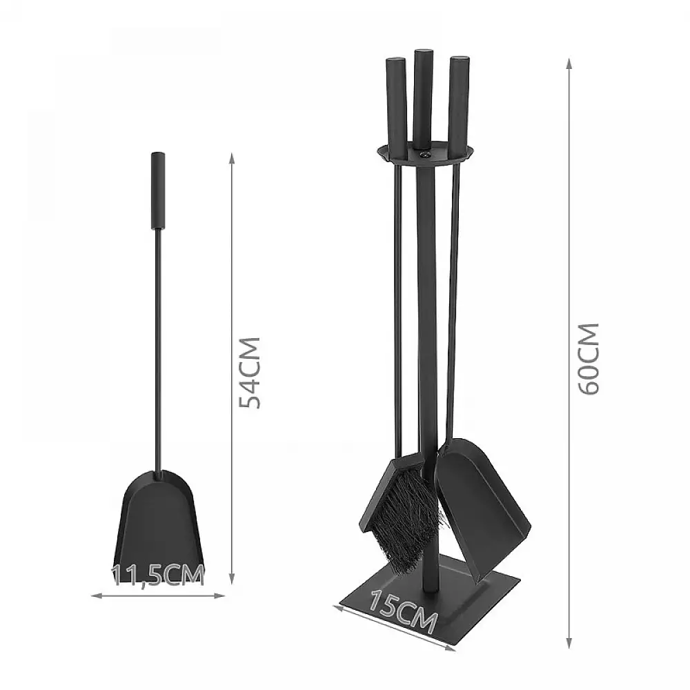 Σετ Αξεσουάρ Τζακιού με Βάση 4 τμχ Kaminer 8786