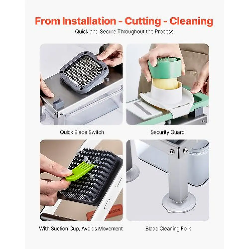 VEVOR Πολυκόπτης Λαχανικών με 8 Λεπίδες JSSWQSJQDQSQRENNV002V0