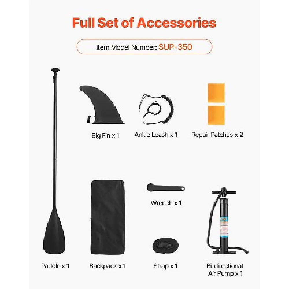 VEVOR Φουσκωτή Σανίδα SUP 3.53m με Κουπί CQJBPTK116FTSGCXH001V0