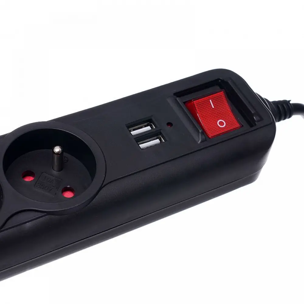 Πολύπριζο με 3 Υποδοχές & 2 Θύρες USB – 3m με Διακόπτη KD-4032 Kraft&Dele