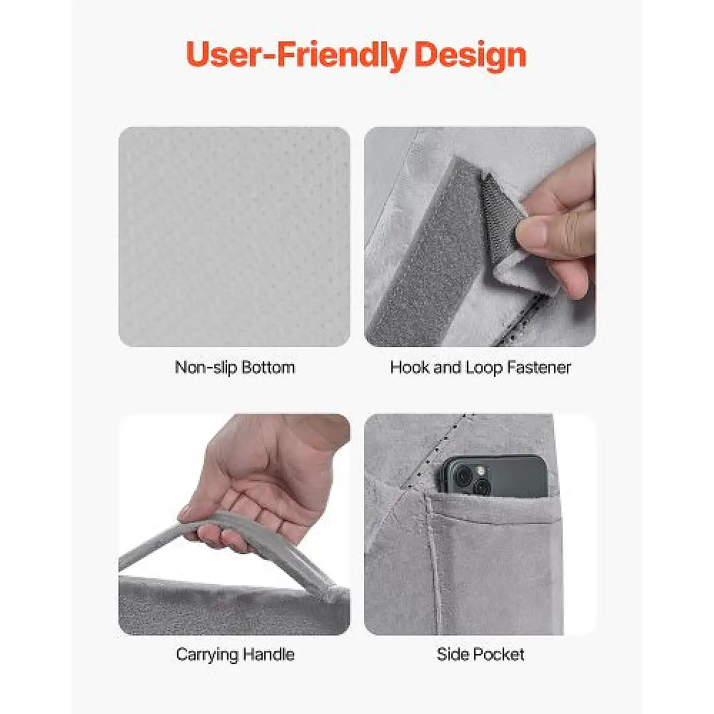 VEVOR Ρυθμιζόμενο Ορθοπεδικό Μαξιλάρι Σφήνα 4 τεμαχίων για Πλάτη, Πόδια, Αυχένα με Βελούδινη Κάλυψη σε Σκούρο Γκρι XXZKDJXXZ4JT9XXPH001V0