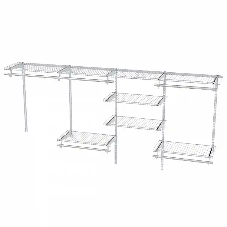 Costway Επεκτάσιμο Λευκό DIY Ανοιχτό Κρεμαστό Σύστημα Ρούχων 122-244cm JZ10353WH