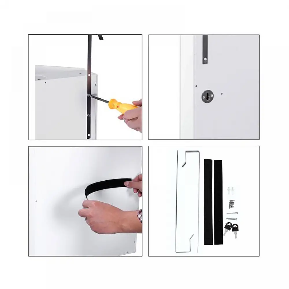 Κρεμαστή Κοσμηματοθήκη Μπιζουτιέρα με Καθρέπτη και Φωτισμό LED 37 x 120 x 9.5 cm Songmics JBC93W