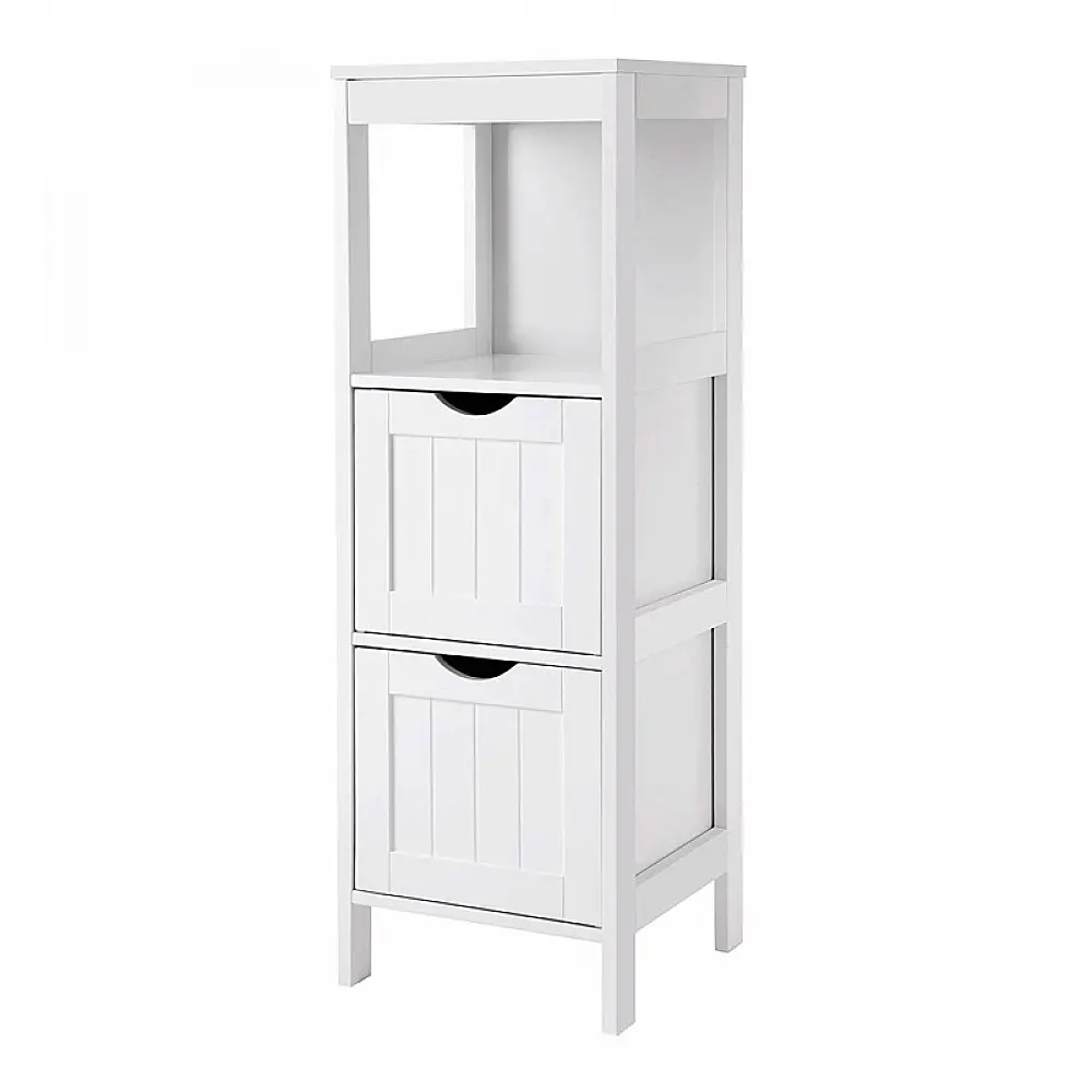 Ραφιέρα Μπάνιου με 3 Ράφια και 2 Συρτάρια 30 x 30 x 89 cm VASAGLE BBC42WT