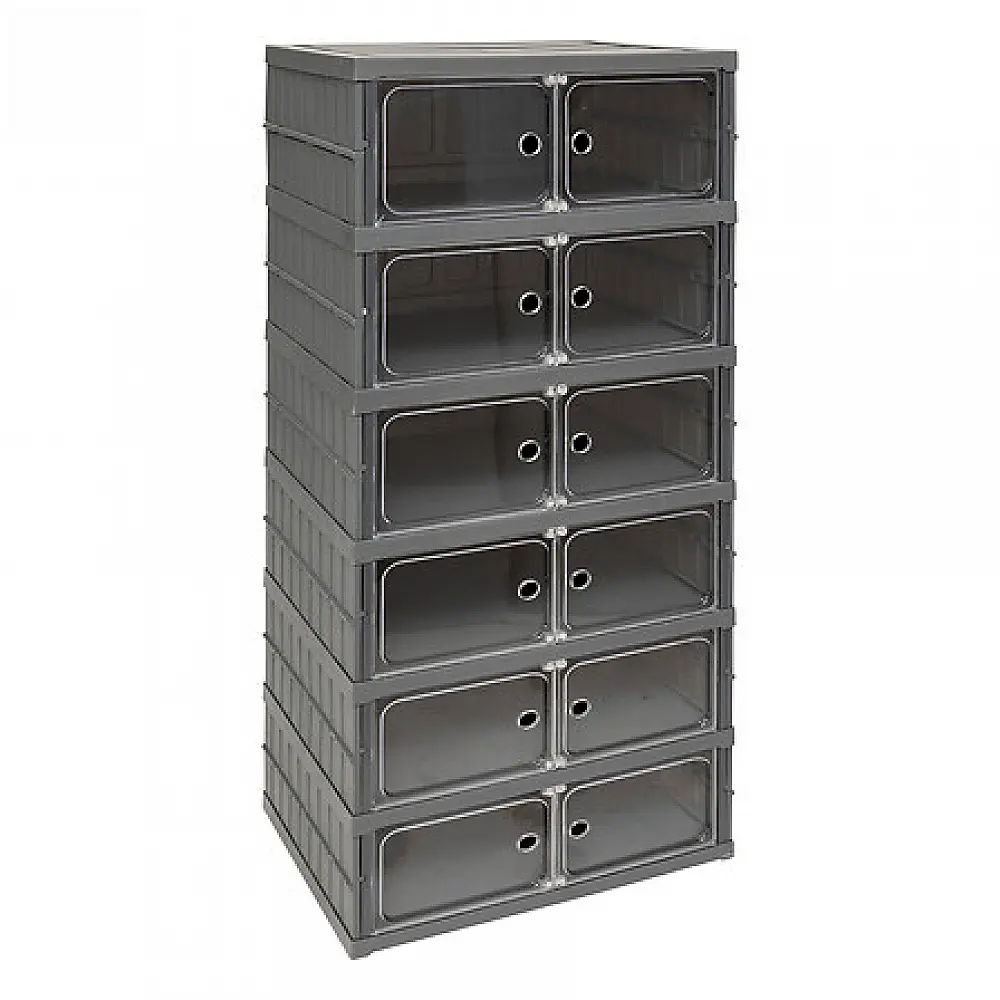 5Five Simply Smart Πλαστική Συρταριέρα Fold'N'Box 6 Θέσεων – Ανοιχτό Γκρι 205515