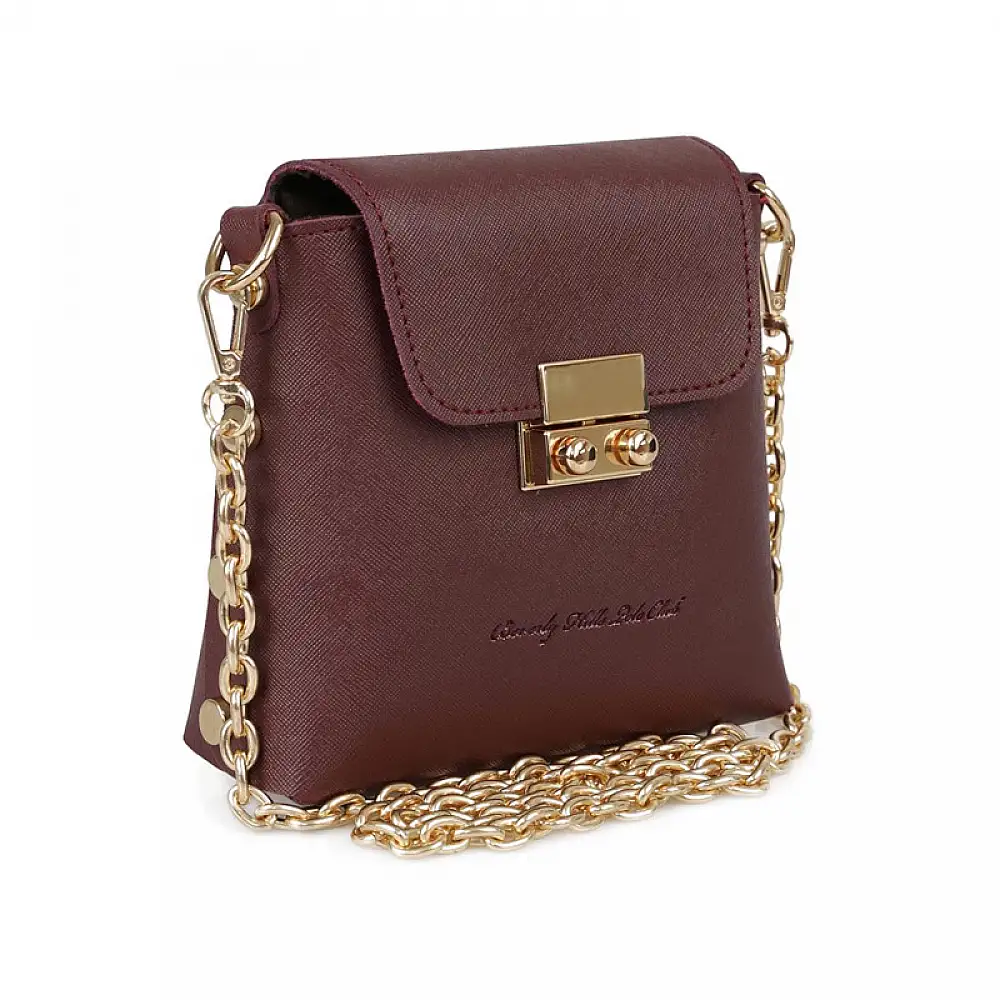 Γυναικεία Τσάντα Ώμου με Αλυσίδα Χρώματος Μπορντό Beverly Hills Polo Club 657BHP0856
