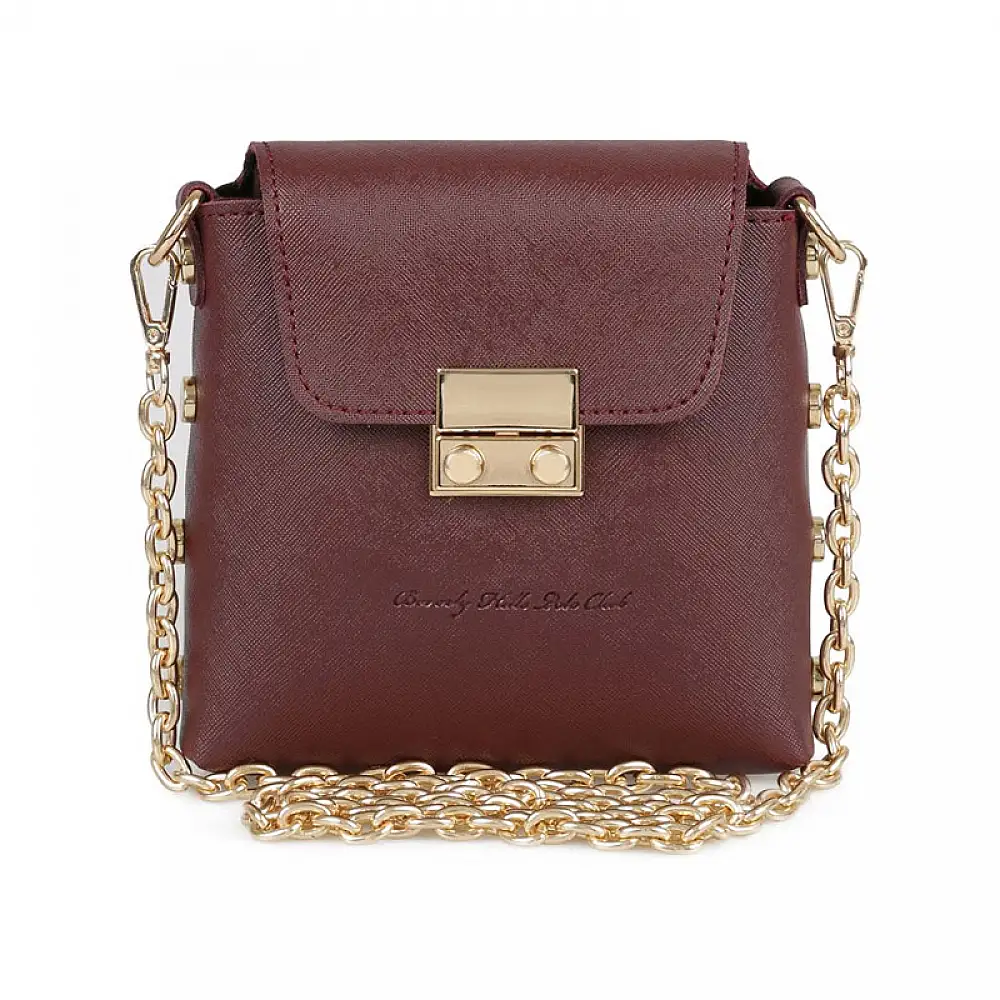 Γυναικεία Τσάντα Ώμου με Αλυσίδα Χρώματος Μπορντό Beverly Hills Polo Club 657BHP0856