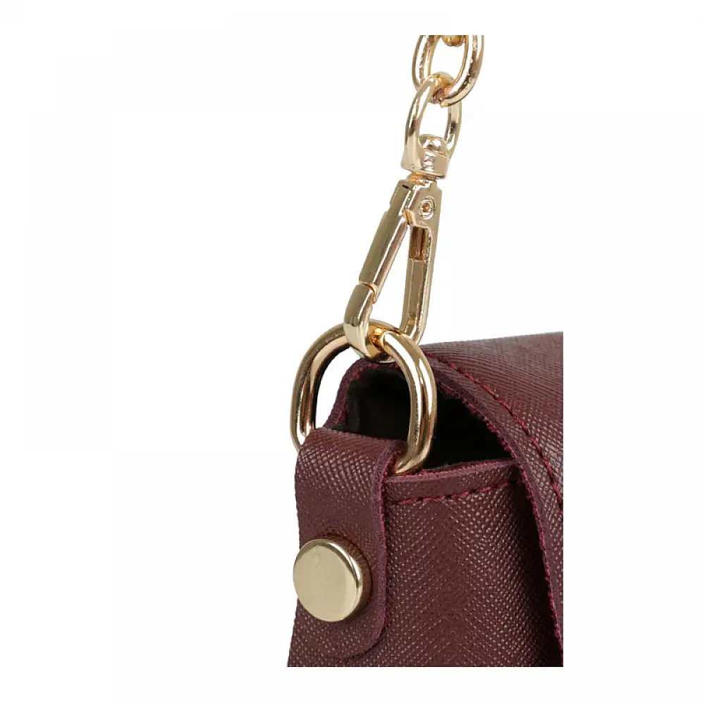 Γυναικεία Τσάντα Ώμου με Αλυσίδα Χρώματος Μπορντό Beverly Hills Polo Club 657BHP0856