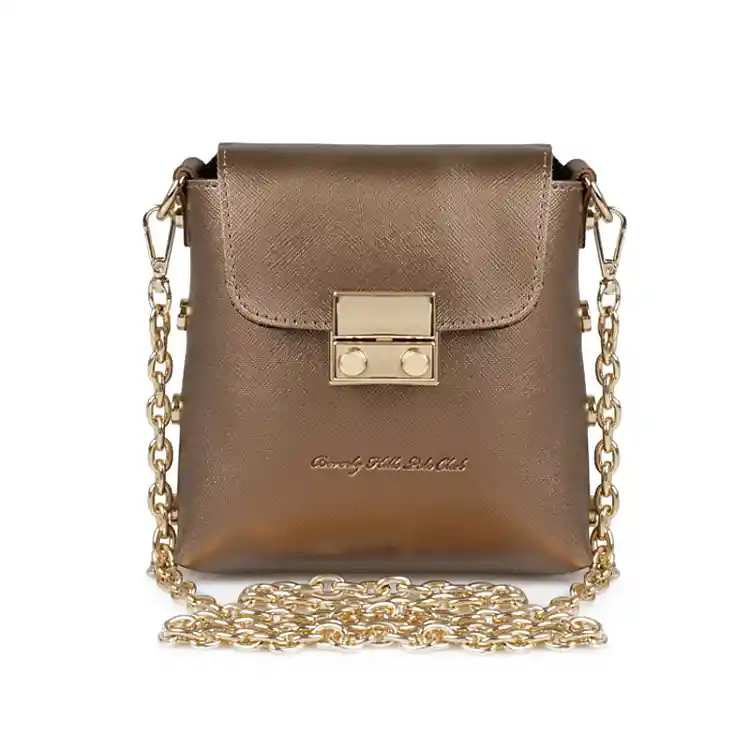 Γυναικεία Τσάντα Ώμου με Αλυσίδα Χρώματος Copper Beverly Hills Polo Club 657BHP0861