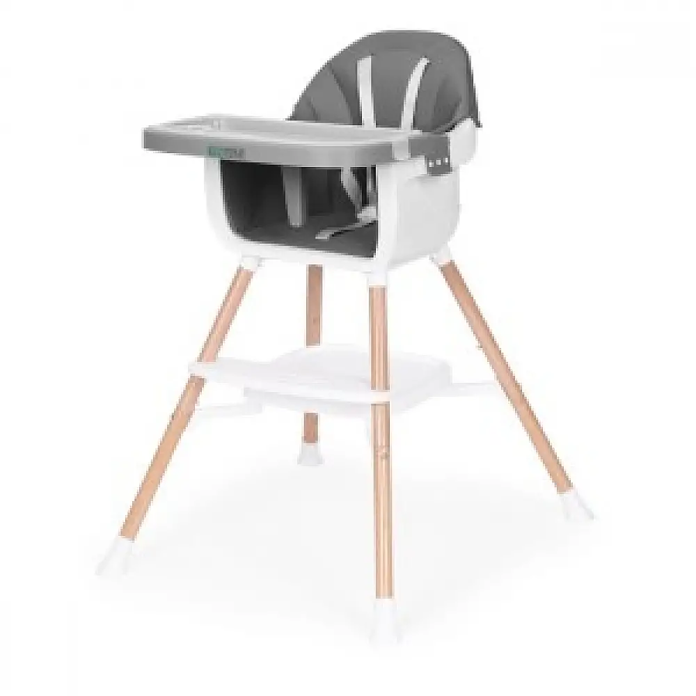 ECOTOYS Καρεκλάκι φαγητού και καθισματάκι 2 σε 1 για παιδιά, γκρι HC508-Grey