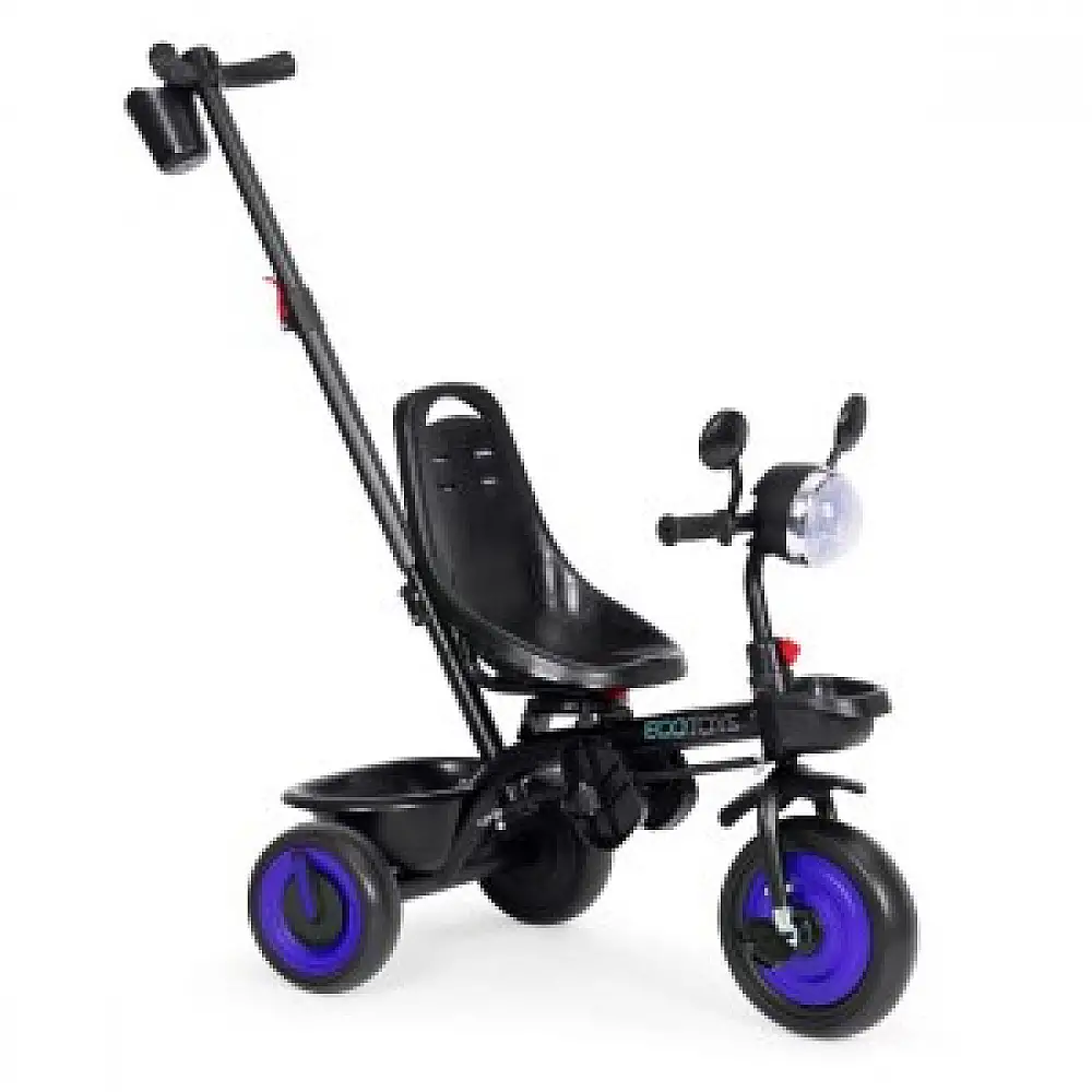 ECOTOYS Παιδικό τρίκυκλο καρότσι 3 σε 1 με περιστρεφόμενο κάθισμα και μπλε σκίαστρο WQL-066-51-Blue