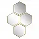 Διακοσμητικοί Καθρέφτες Σετ 4 Τεμαχίων 23 x 20 x 1,1 cm – Diamond Gold HD0459 Home Deco Factory