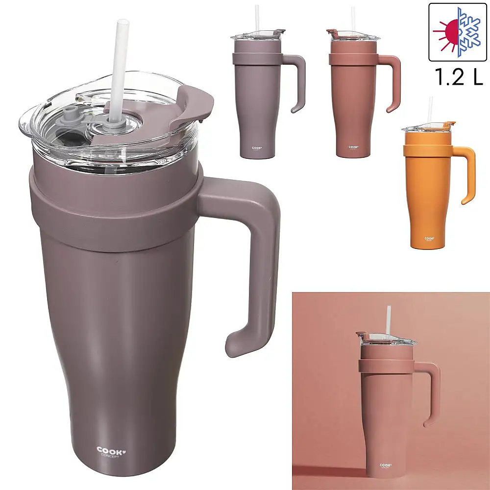 Θερμός Ποτήρι Μεταφοράς 1,2L Πορτοκαλί KA0587-Orange Cook Concept