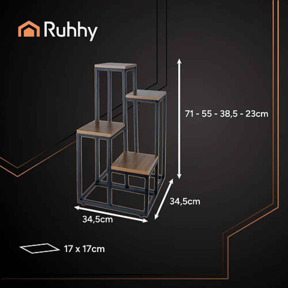 Ruhhy Ραφιέρα Ανθοστήλης Loft 71 x 55 x 38.5 εκ. 25997