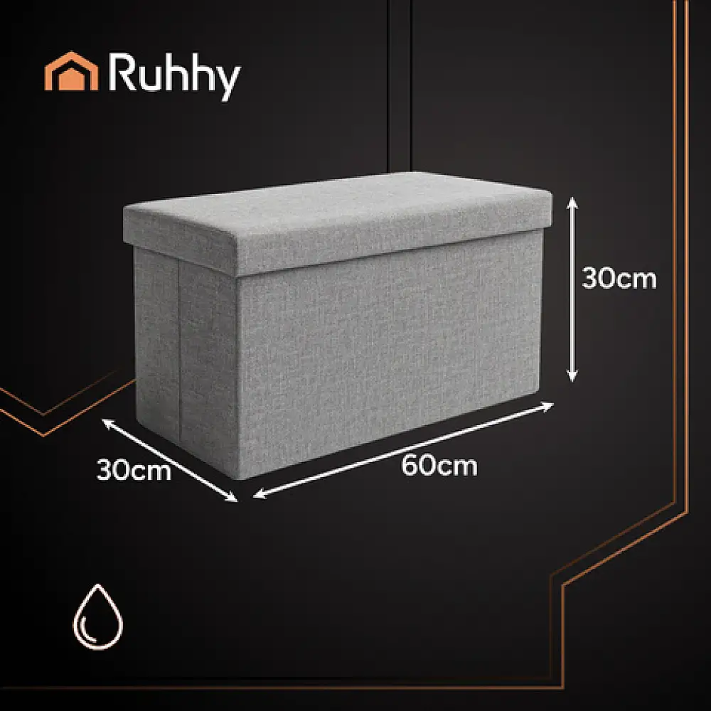 Ruhhy Πτυσσόμενο Πουφ με Αποθηκευτικό Χώρο XL 60x30x30 εκ. 25996
