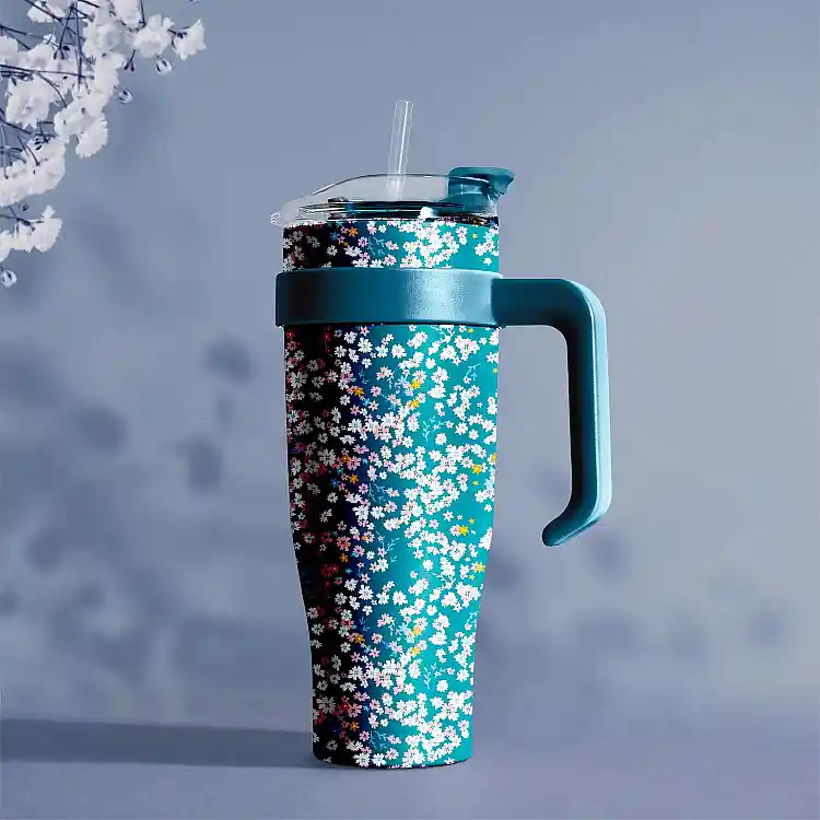 Θερμός Μεταλλικός 560ml Line Take Away Fleur - Μπλε KA0439-Blue Cook Concept