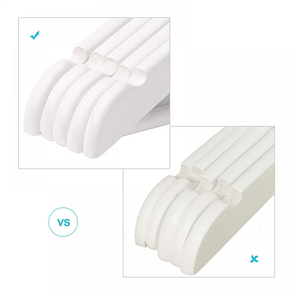 Σετ Παιδικές Ξύλινες Κρεμάστρες Ρούχων 20 τμχ Χρώματος Λευκό Songmics CRW06W-20