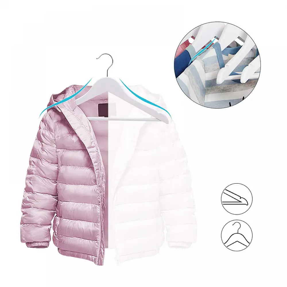 Σετ Παιδικές Ξύλινες Κρεμάστρες Ρούχων 20 τμχ Χρώματος Λευκό Songmics CRW06W-20