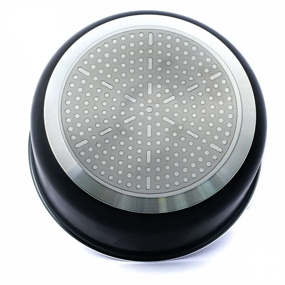 Herzberg Σετ Μαγειρικών Σκευών 7 τεμαχίων με πέτρινη επίστρωση και αποσπώενη λαβή, , Μαύρο HG8053-BLK