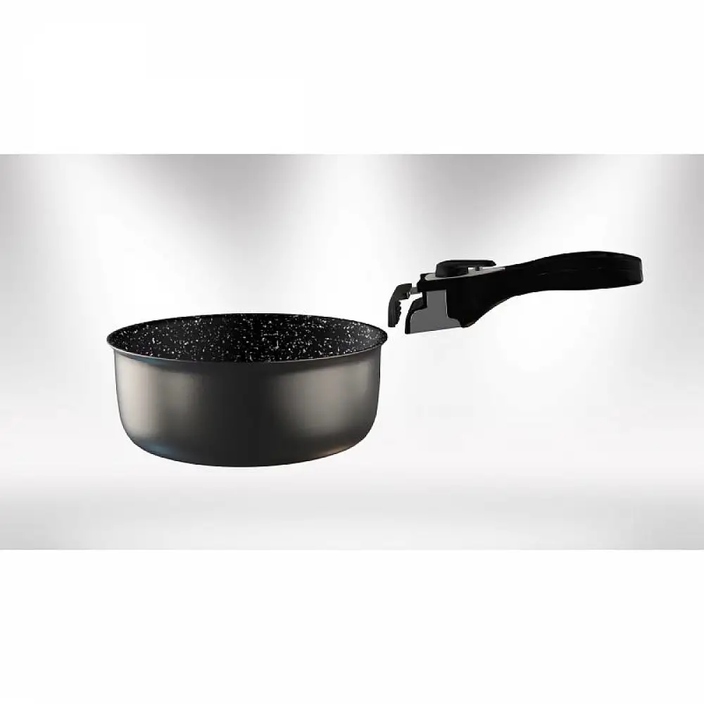 Herzberg Σετ Μαγειρικών Σκευών 7 τεμαχίων με επίστρωση πέτρας και αποσπώμενη λαβή, Μπορντό HG8053-BR