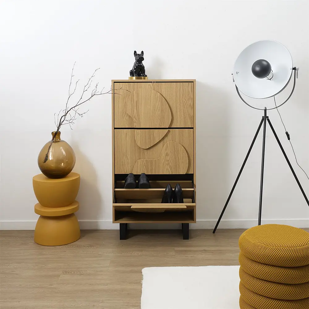 Home Deco Factory Παπουτσοθήκη CALYPSO - Καφέ και Μαύρο 60 x 115 x 24 HD0429