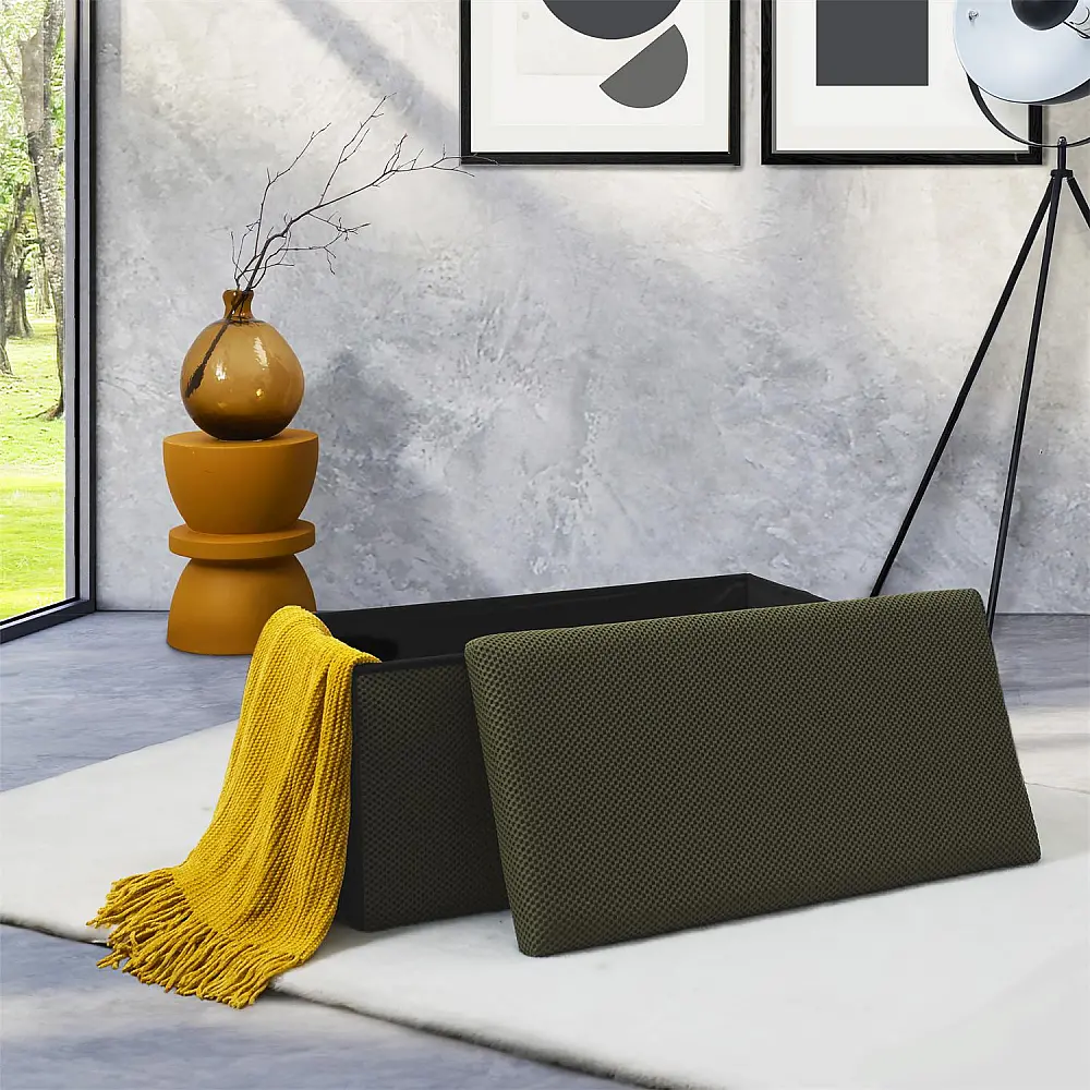 Home Deco Factory Πτυσσόμενος Αποθηκευτικός Κύβος ATOME Kaki 77 x 38 x 38 HD0470