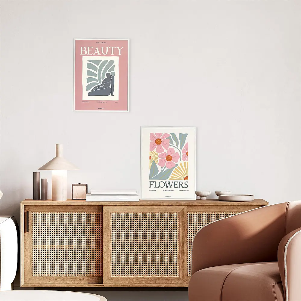 Home Deco Factory Σετ 2 Διακοσμητικών Αφισών 30 x 40 εκ. με Τυχαία Επιλογή Μοντέλου HD7469