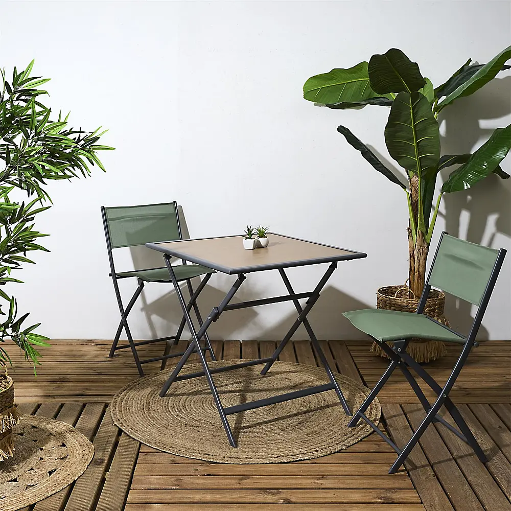 Home Deco Factory Μαύρο Μεταλλικό Πτυσσόμενο Τραπέζι με Επιφάνεια από Tempered Glass 70x70 cm HDO0410