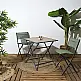 Home Deco Factory Μαύρο Μεταλλικό Πτυσσόμενο Τραπέζι με Επιφάνεια από Tempered Glass 70x70 cm HDO0410