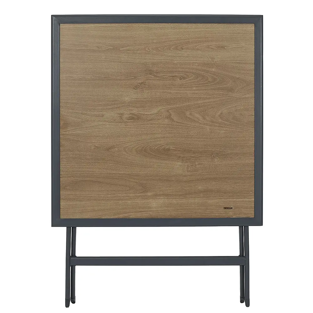 Home Deco Factory Μαύρο Μεταλλικό Πτυσσόμενο Τραπέζι με Επιφάνεια από Tempered Glass 70x70 cm HDO0410