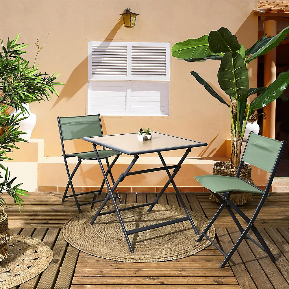 Home Deco Factory Μαύρο Μεταλλικό Πτυσσόμενο Τραπέζι με Επιφάνεια από Tempered Glass 70x70 cm HDO0410