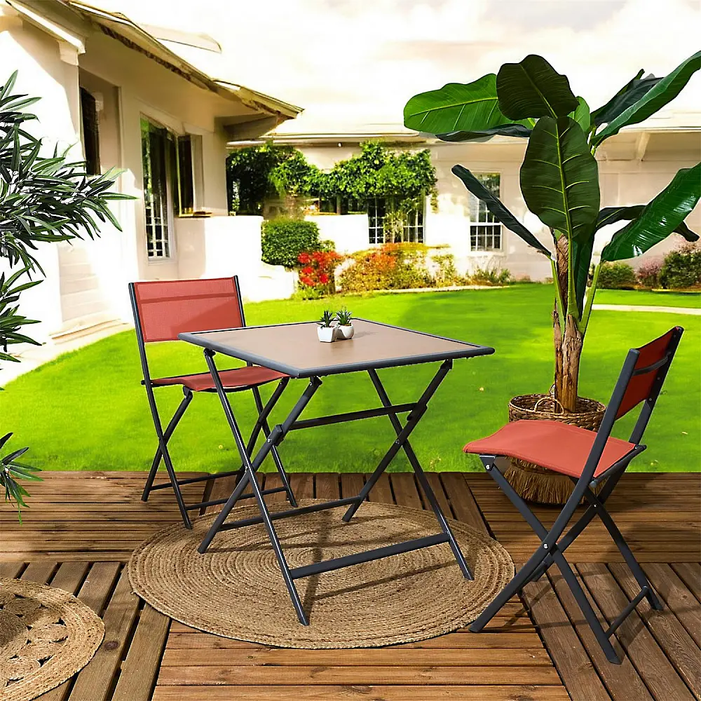 Home Deco Factory Μαύρο Μεταλλικό Πτυσσόμενο Τραπέζι με Επιφάνεια από Tempered Glass 70x70 cm HDO0410