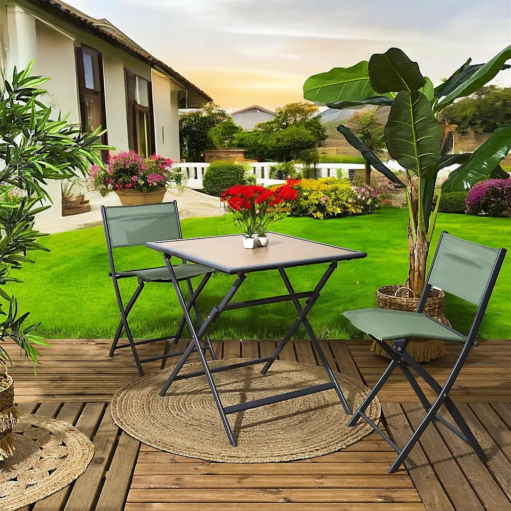 Home Deco Factory Μαύρο Μεταλλικό Πτυσσόμενο Τραπέζι με Επιφάνεια από Tempered Glass 70x70 cm HDO0410