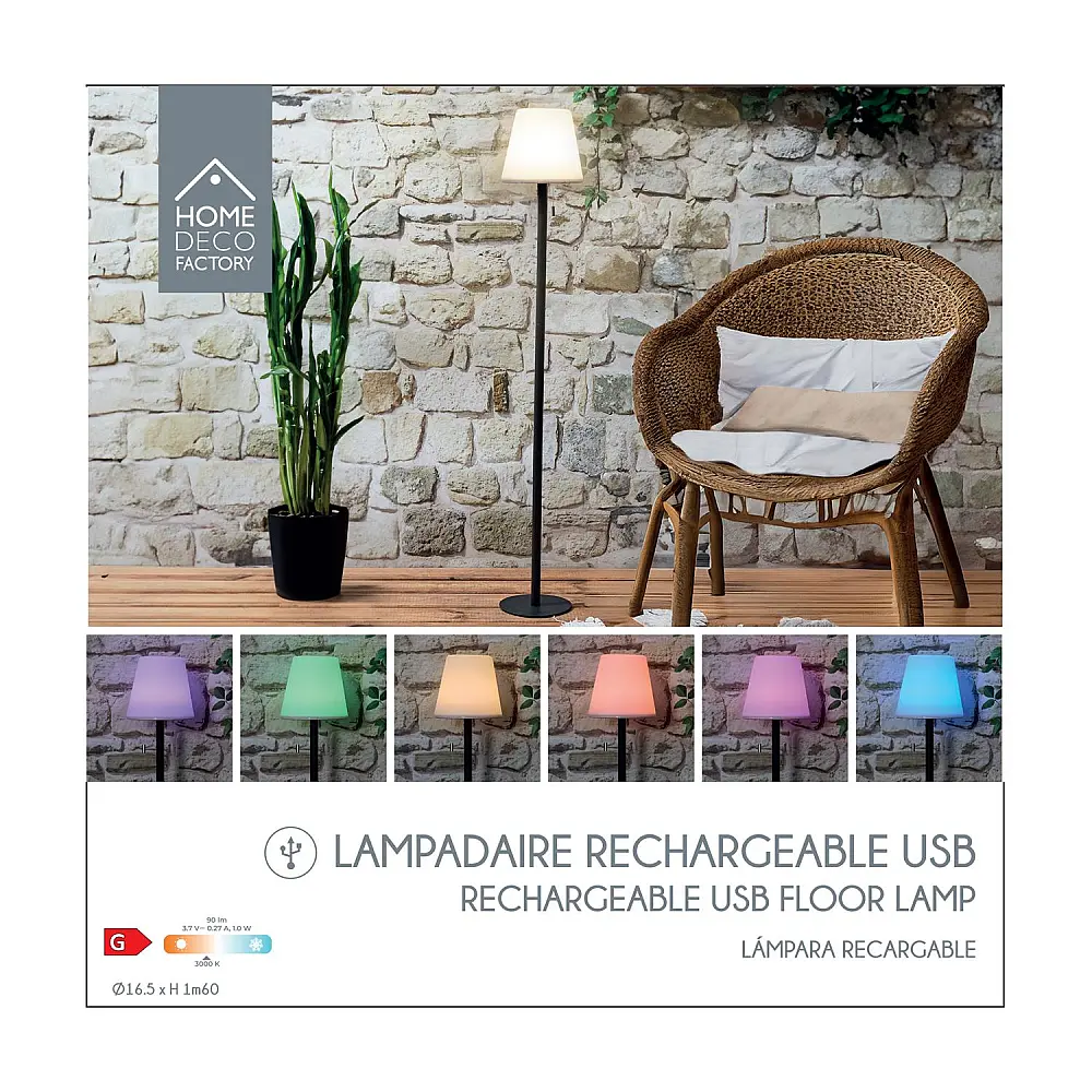 Home Deco Factory Φωτιστικό Δαπέδου για Εσωτερικό-Εξωτερικό RGB Φωτισμό 16,5 x 106 x 16,5 εκ LA0096