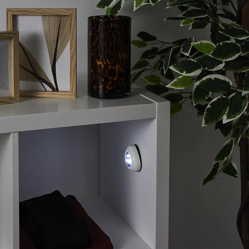 JE CHERCHE UNE IDEE Σετ 3x Λευκά Αυτοκόλλητα LED Φωτάκια Πίεσης LT6840