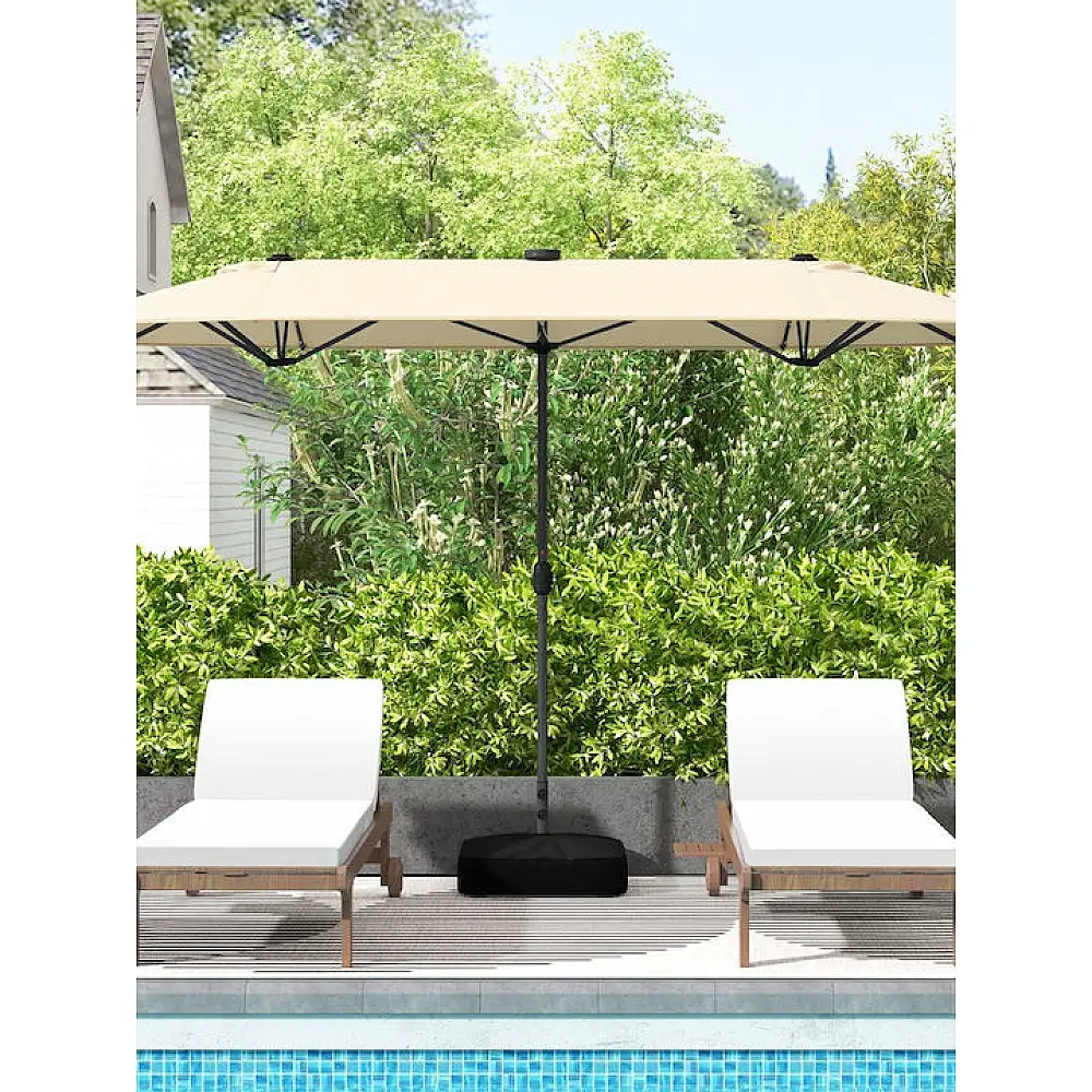 Costway Ομπρέλα Κήπου Μπεζ-Καφέ 400 x 240 εκ. NP12264BE