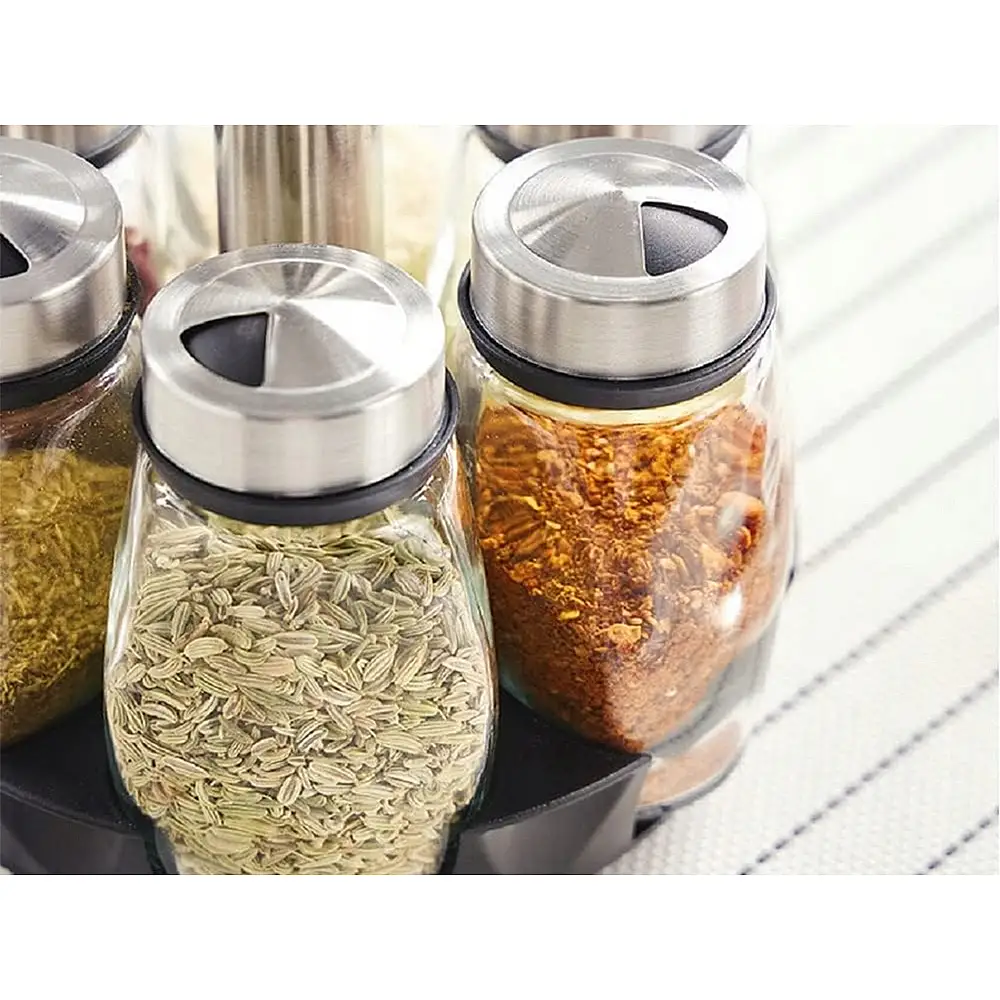 Verk Group Περιστρεφόμενο Οργανωτής Μπαχαρικών με 6 Γυάλινα Δοχεία για Μπαχαρικά & Αλάτι 5907451363508