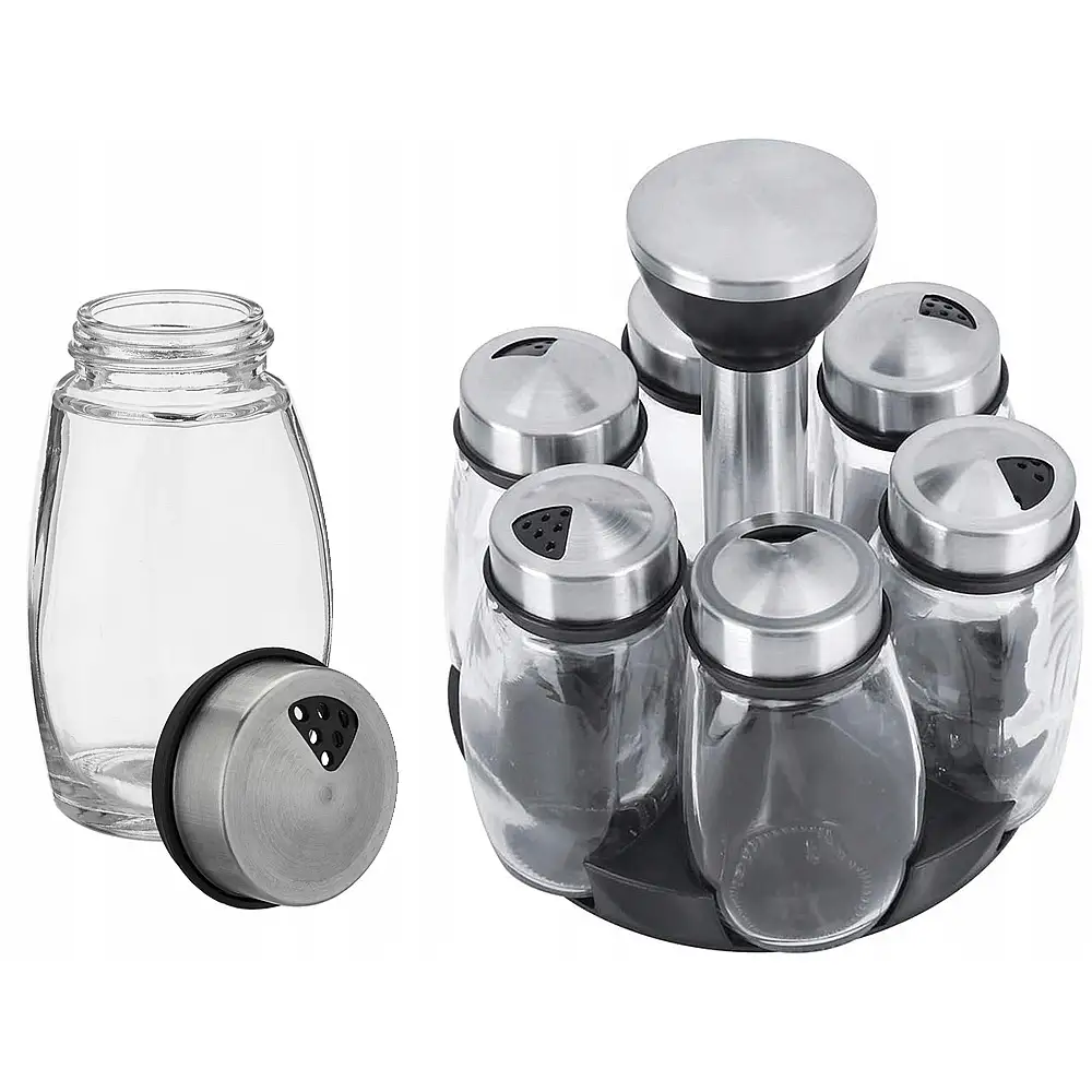 Verk Group Περιστρεφόμενο Οργανωτής Μπαχαρικών με 6 Γυάλινα Δοχεία για Μπαχαρικά & Αλάτι 5907451363508