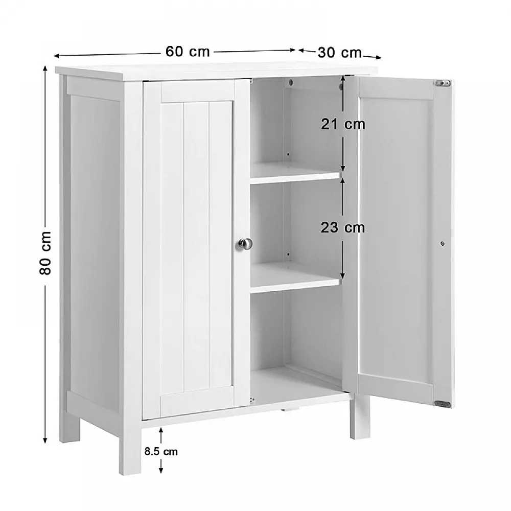 Ντουλάπι Μπάνιου 60 x 30 x 80 cm VASAGLE BCB60W Ντουλάπι Μπάνιου 60 x 30 x 80 cm VASAGLE BCB60W