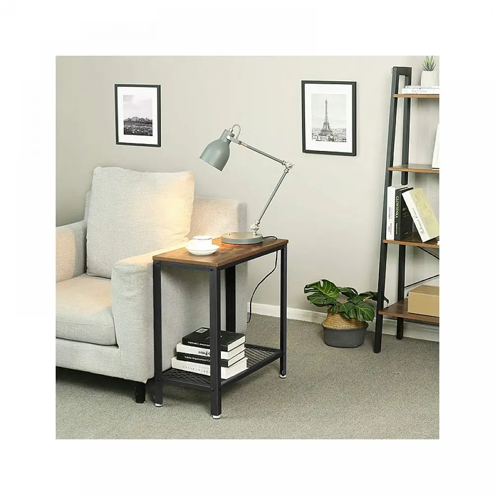 Μεταλλικό Βοηθητικό Τραπεζάκι Σαλονιού 60 x 30 x 60 cm VASAGLE LET31BX