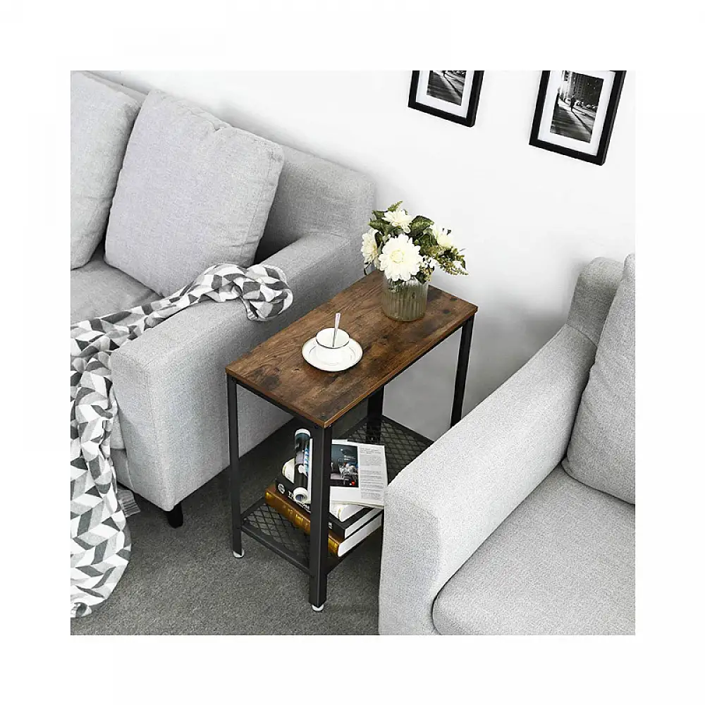 Μεταλλικό Βοηθητικό Τραπεζάκι Σαλονιού 60 x 30 x 60 cm VASAGLE LET31BX