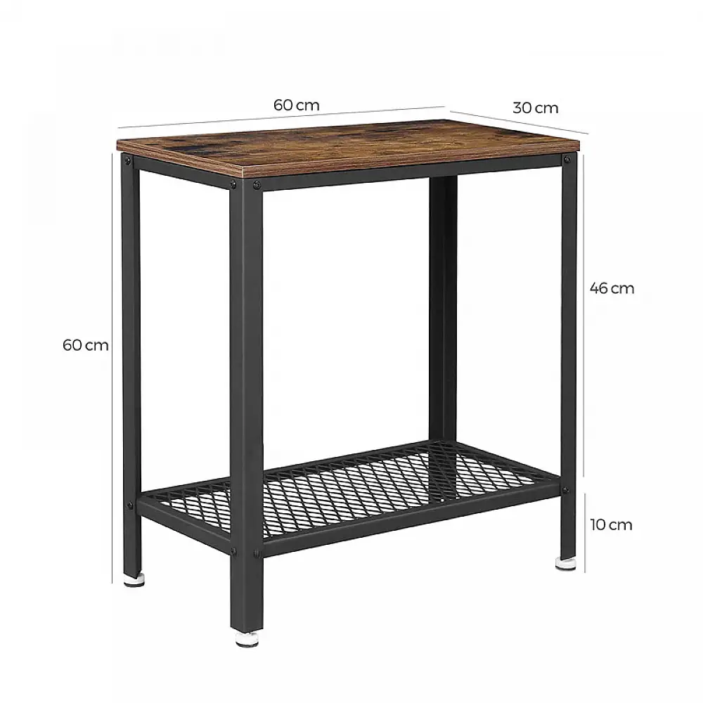Μεταλλικό Βοηθητικό Τραπεζάκι Σαλονιού 60 x 30 x 60 cm VASAGLE LET31BX