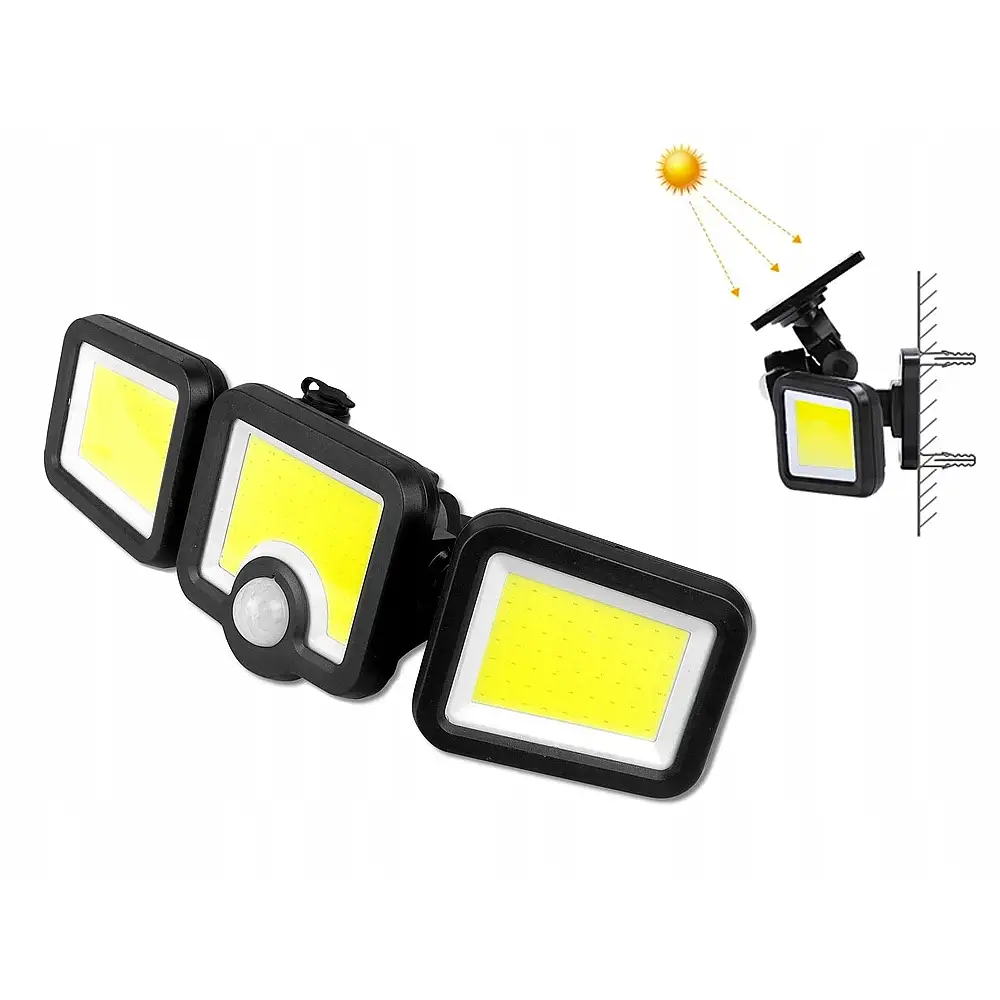 Verk Group Ηλιακή λάμπα με αισθητήρα κίνησης λυκόφωτος 171 LED ξεχωριστό πάνελ κήπου 5907451353554