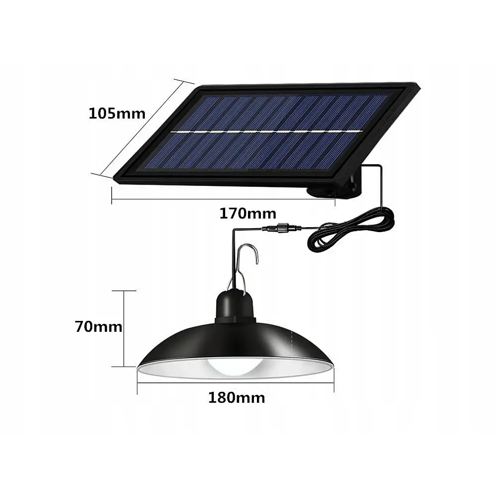 Verk Group Ηλιακό LED Εξωτερικό Φωτιστικό Οροφής με Τηλεχειριστήριο και Αισθητήρα Σούρουπου 5907451368459