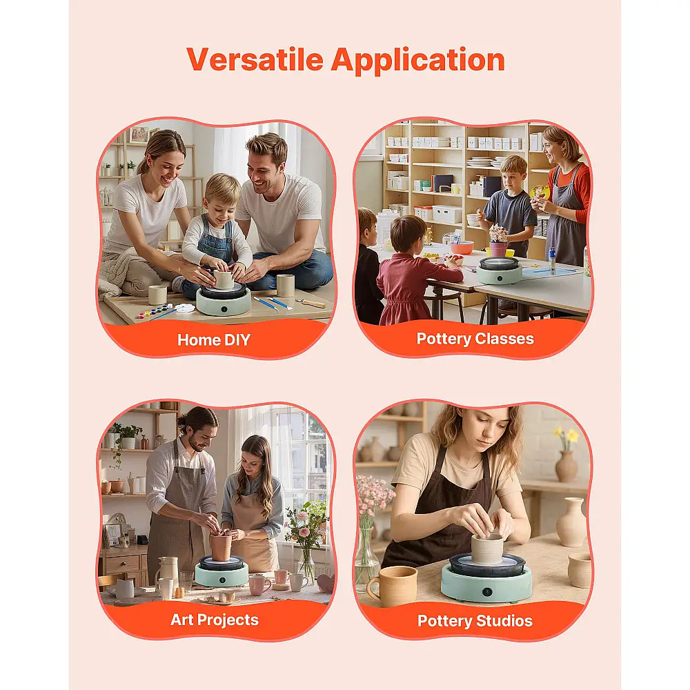 VEVOR Ηλεκτρικός Κεραμικός Τροχός για Παιδιά 158 mm - Πράσινος ETLPJYXLSWJBH5WNX001V2