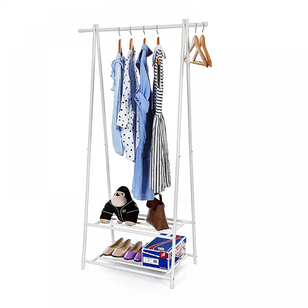 Μεταλλική Κρεμάστρα Ρούχων Δαπέδου 87.5 x 41 x 155 cm Χρώματος Λευκό Songmics HSR05W