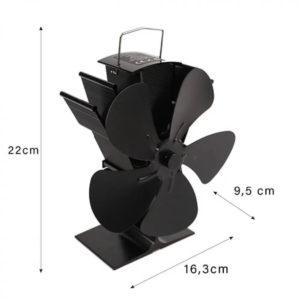 Kaminer Ανεμιστήρας Τζακιού με 5 Λεπίδες που Λειτουργεί με Θερμότητα 26206