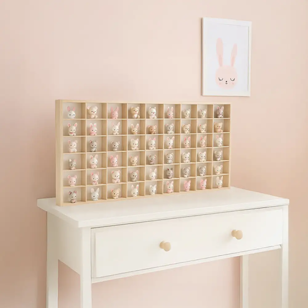 Kruzzel Ραφιέρα από Ξύλο με 54 Θέσεις για Μικρές Κούκλες – Ασφαλής, Στιλάτη και Εύκολη στη Συναρμολόγηση 26969