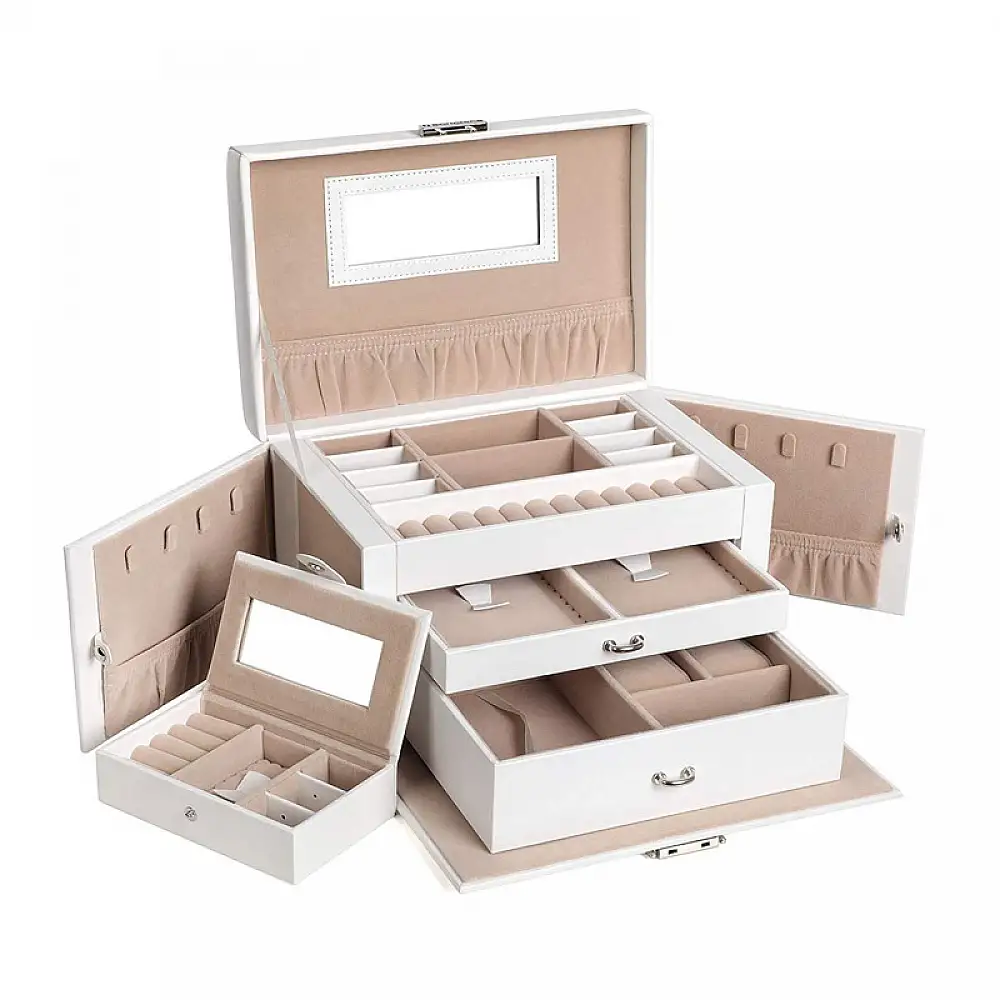 Κοσμηματοθήκη - Μπιζουτιέρα 26 x 18 x 17 cm Χρώματος Λευκό Songmics JBC121W